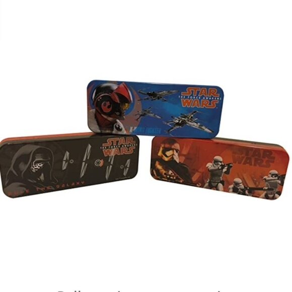 Star Wars 3 Tin Cases Episode 7 The Force Awakens Storage Metal  3 Pack - Picture 1 of 7